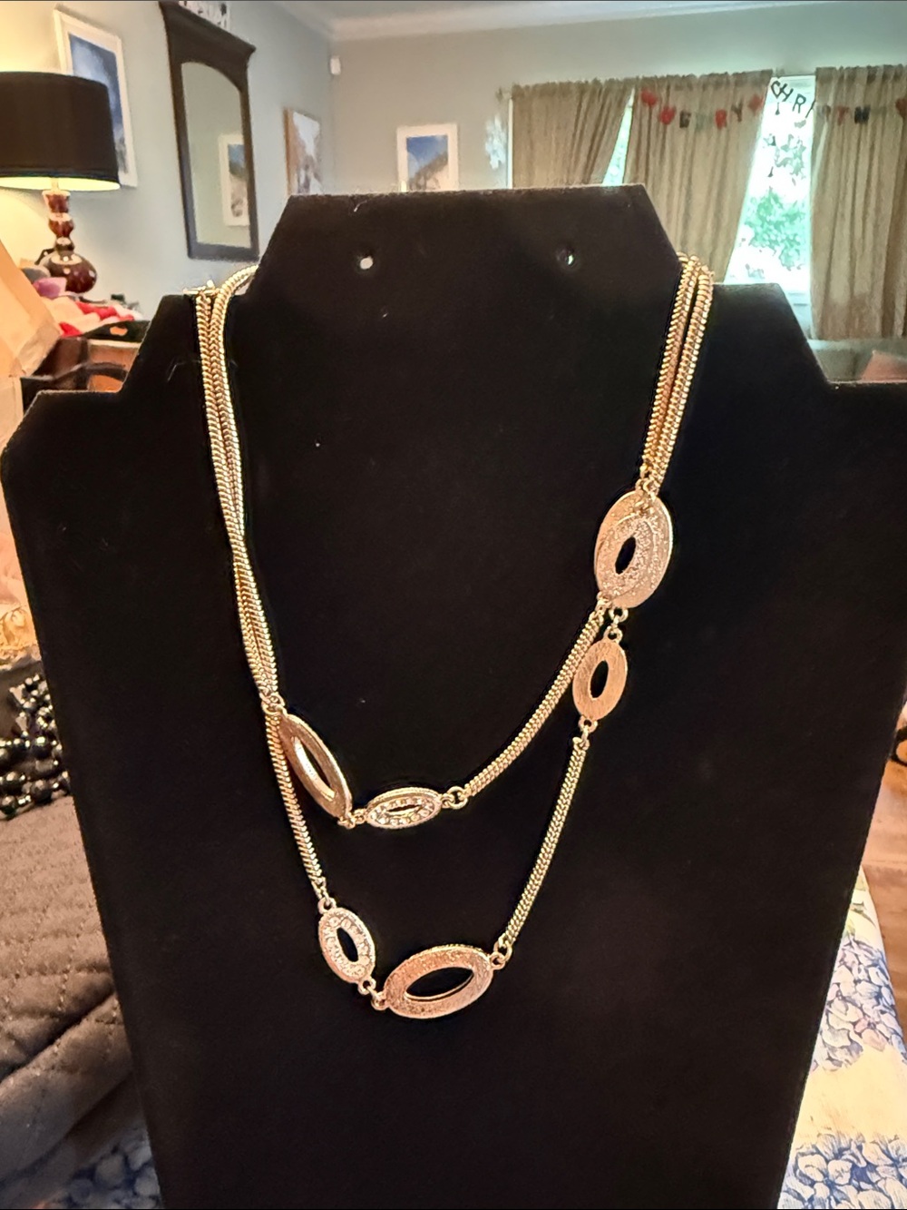Francesca's Collections Gold-Tone Layered Oval Link Necklace
